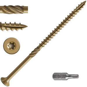 lot 2492 image: Wensilon #12  7 Deck Screws, (110pcs) 5 lbs.Exterior Wood Screws, Rust Resistant Epoxy Coated, Bronze, T20 Star Bit