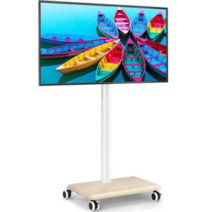 lot 5336 image: Rfiver Rolling TV Stand for 32 to 60 Inch TV up to 88lbs Wood Base White