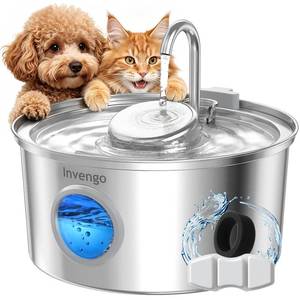 lot 7152 image: Invengo Stainless Steel Cat Water Fountain 3.2L