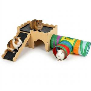 lot 7155 image: Nesturrow Wooden Guinea Pig Hideout Cave House with Liner