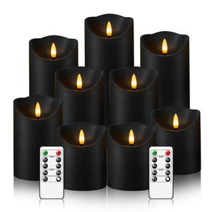 lot 7164 image: Nimiko Flameless Candles with Remote, Set of 9