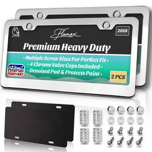 lot 8286 image: Flamax Chrome License Plate Frames 2-Pack