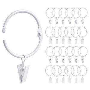 lot 8298 image: Ginbel Direct Curtain Rings with Clips 24-Pack 2 Inch