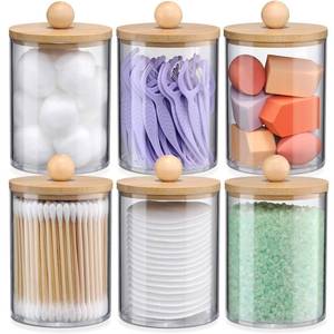 lot 8301 image: VITEVER 6-Pack Bamboo Q-Tip Holders with Labels