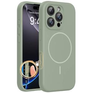 lot 8307 image: Miracase Liquid Silicone Case for iPhone 16 Pro, Patina Green