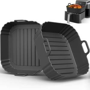 lot 8308 image: PINTAUR Square Silicone Air Fryer Liners 2 Pack