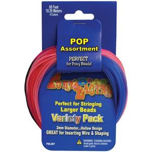 lot 8343 image: Pepperell Pony Bead Lacing Cord Variety Pack, 60-Feet
