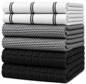 lot 8366 image: Bumble Towels 6-Pack 100% Cotton Kitchen Dish Towels