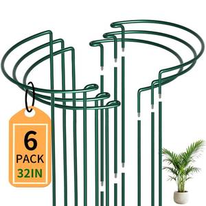 lot 9699 image: 6-Pack Garden Plant Support Cages,14Diax32H Heavy Duty Interlinked Half Round Peony Support Rings,Metal Plant Support Stakes for Peony,Tomato,Hydrangea,Rose,Indoor & Outdoor Garden Plant Supports