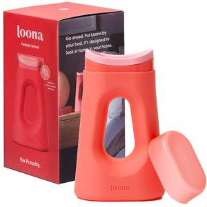 lot 9737 image: Loona Premium Female Urinal - Quiet, No Splash Design for Women - Ideal for Bedside, Travel, and Outdoor Use - Coral Dream - HSAFSA Eligible