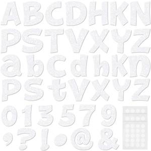 lot 9749 image: Colarr 216 Pcs Glitter Bulletin Board Letters for Classroom White