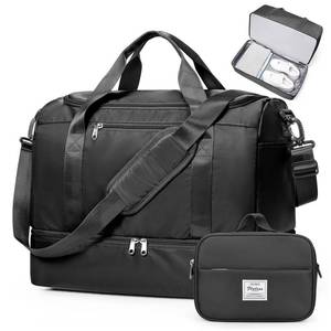 lot 9750 image: Travel Duffel Bag,Carry-On Overnight Weekender Bags with Shoes Compartment