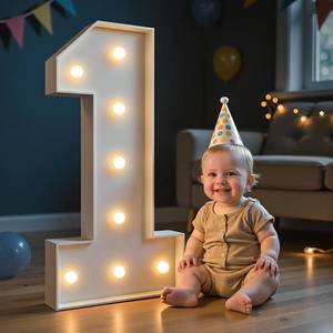 lot 9755 image: imprsv Marquee Numbers, 3FT Light Up Number 1 for Birthday Decorations