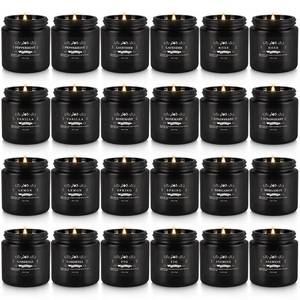 lot 9759 image: TLNFHRPI 24Pcs Black Scented Candles,Men Candle Gift Set