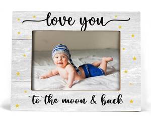 lot 9771 image: XDFVL Love You To The Moon & Back Photo Frame, Baby Picture Frames, Baby Girl Nursery Decor, Grandma Picture Frame, New Mom Gifts, 8x10 Photo Frame