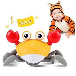 lot 9783 image: control future Crawling Crab Kids Toy Gifts Tummy Time Toys Walking Dancing Cute Essentials Electric Induction Sensory Stuff Moving Crabs with Light Up Music for Boys Girls Items Interaction Gadgets