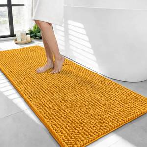 lot 9784 image: OLANLY Thick Chenille Bathroom Runner Rugs Mats 44x24, Golden Yellow