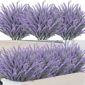 lot 9805 image: Besteek 20 Bundles Fake Flowers Artificial Lavender Plants, Purple