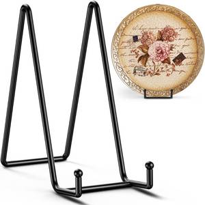 lot 10062 image: TR-LIFE 10 Inch Large Plate Stands for Display - Metal Plate Holder Display Stand  Picture Frame Holder Stand  Small Easels for Decorative Platter, Book, Plaques, Photo, Tabletop Art (2 Pack)
