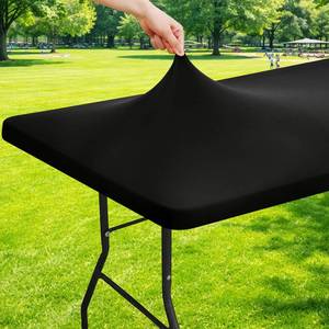 lot 10085 image: Moosfor Rectangle Spandex Fitted Table Cloth, 6FT Elastic Tablecloth