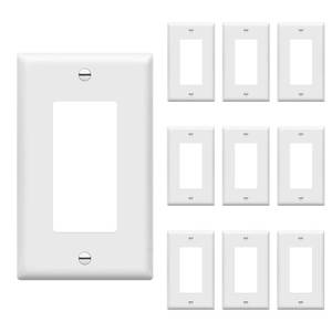 lot 10086 image: ENERLITES 1-Gang White Decorator Switch Outlet Wall Plate Cover, 10 Pack
