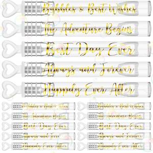 lot 10087 image: Hollowfly 60 Count Mini Bubble Wands for Wedding Send Off,Love Forever