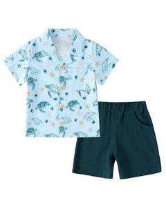 lot 10095 image: YALLET Toddler Boy Clothes Summer Outfits Hawaiian Shirt 1-10 Years