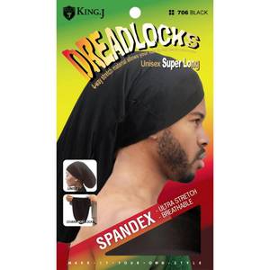 lot 10097 image: King.J Super Long Unisex Spandex Cap for Dreadlocks (Black)
