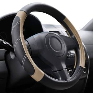 lot 10103 image: Elantrip Steering Wheel Cover Leather 15 12 to 16 inch Universal Large Soft Grip Breathable for Car Truck SUV Jeep Anti Slip Beige