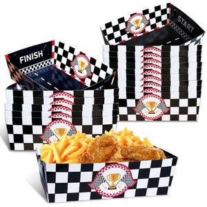 lot 10121 image: 36 Pack Race Car Party Paper Food Boat Trays Birthday Party Supplies