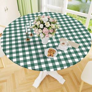 lot 10151 image: Smiry 57-68 Picnic Table Cloth, Flannel Backed Vinyl Fitted Tablecloths