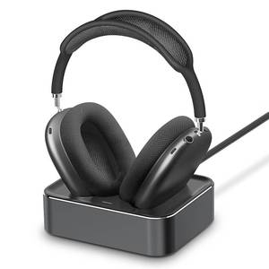 lot 10160 image: Headphone Charging Station for AirPods Max 1 & 2 - Magnetic Charger Dock with Lightning & USB-C Connectors, LED Indicator, Easy Drop-in Charging (Space Gray)