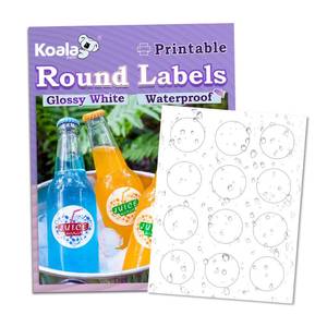 lot 10165 image: Koala Round Labels 2 Inch, Glossy Waterproof, 240 Pcs