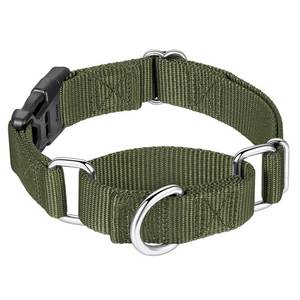 lot 10176 image: Mikivery Martingale Collar for Dogs Nylon Dog Collar with Quick Release Buckle Adjustable Training No Slip Dog Collars(Large, Military Green)
