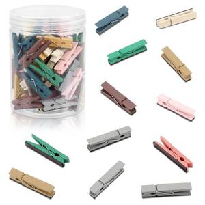 lot 10178 image: Ctosree 48 Pcs Magnetic Wooden Clips for Whiteboard, Teacher, Boho Color