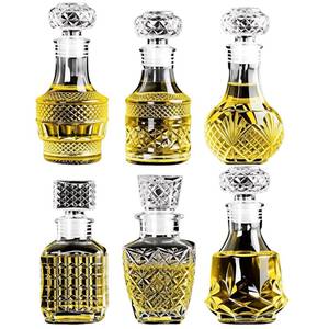 lot 13847 image: Sploziia 6-Piece Mini Glass Whiskey Decanter Set 3.4oz