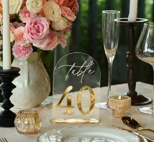 lot 13868 image: Ourholiday Crystal Clear Acrylic Wedding Table Numbers 21-40