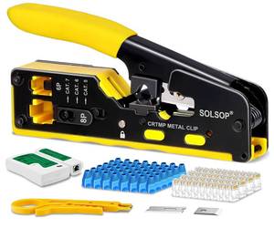 lot 13879 image: Solsop RJ45 Pass Through Crimp Tool Kit With Cable Tester