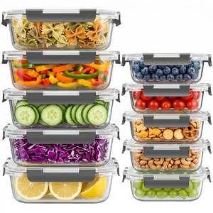lot 13882 image: Dealusy Glass Food Storage Containers 8-Set