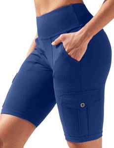lot 14045 image: VOOVEEYA High Waisted Workout Biker Shorts Women Cargo Sz. L