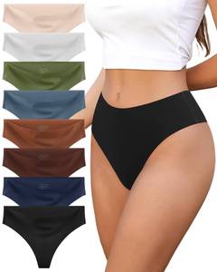 lot 14046 image: J-pone Womens Thongs Seamless High Waisted 8 Pack Size L