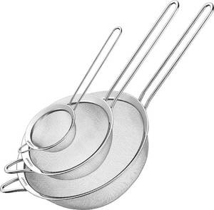 lot 14065 image: Cuisinart Stainless Steel Mesh Strainers 3-Piece Set