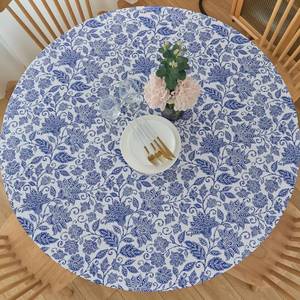 lot 14067 image: Pioggia Round Vinyl Fitted Tablecloth with Flannel Backing