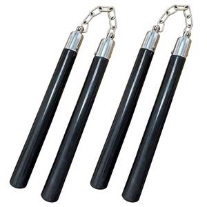 lot 14088 image: MSGumiho Rubber Training Nunchucks with Steel Chain