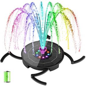 lot 14101 image: SEIRMEP Solar Fountain Pump with LED Lights