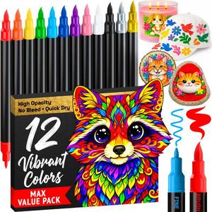 lot 14103 image: Artistro 12 Dual-Tip Acrylic Paint Marker Pens