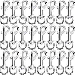 lot 14124 image: Therwen 24 Pc Swivel Snap Hooks - Stainless Steel 70mm