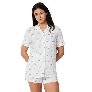 lot 14130 image: Amazon Essentials Womens Mommy and Me Pajama Set, Ivory Whales, XS