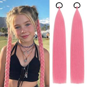 lot 14140 image: Lumitressa Pink Ponytail Braid Extension 2 Pack, 26