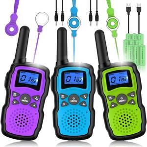 lot 14210 image: Wishouse Walkie Talkies for Kids Adult Long Range Rechargeable 3 Pack,Boy Wearable Walky Talky Set 2 Way Radio with USB Charger Battery,Camping Games Toy Birthday Xmas Gift for Girl Children Family